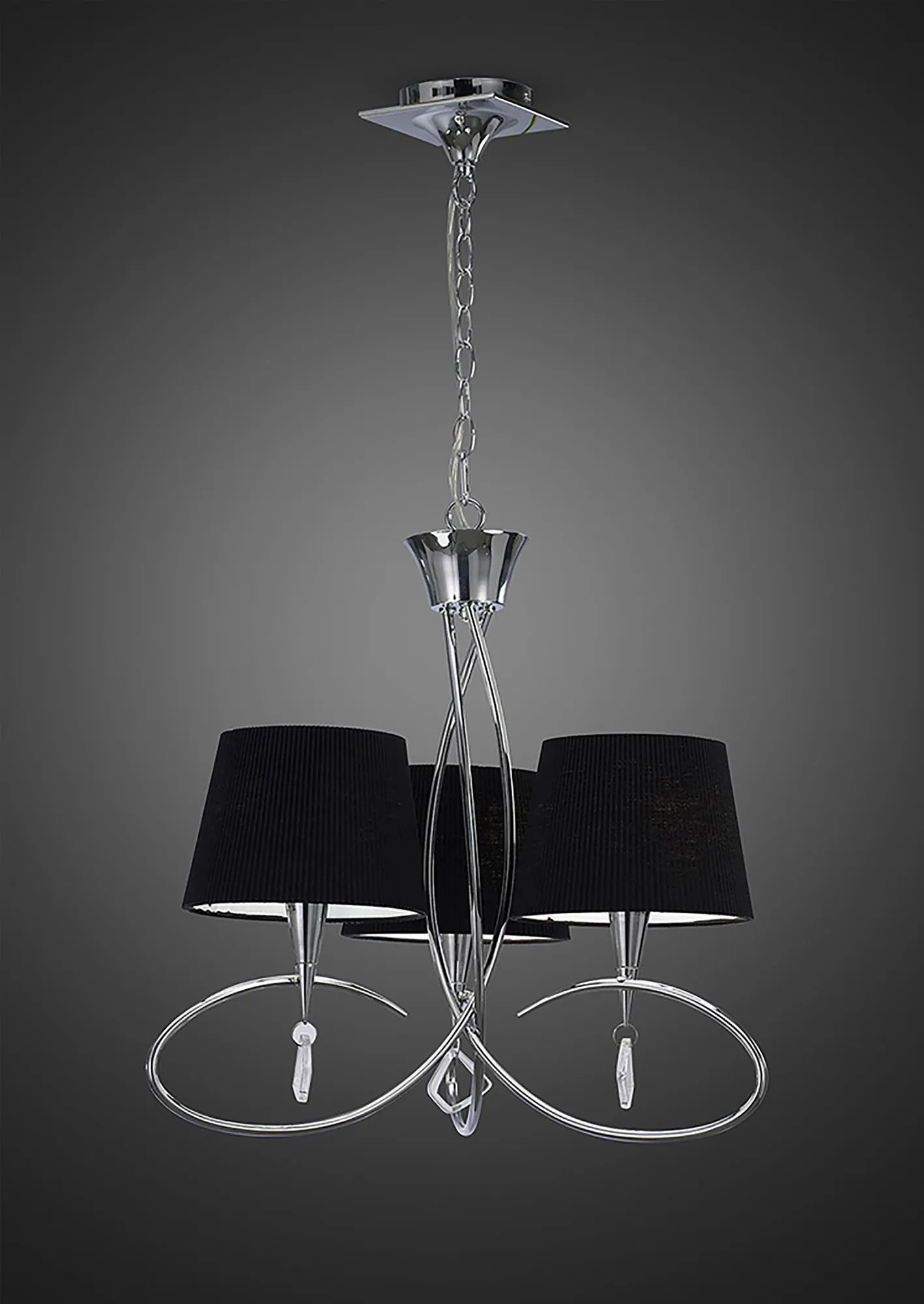 Mara Polished Chrome-Black Ceiling Lights Mantra Multi Arm Fittings